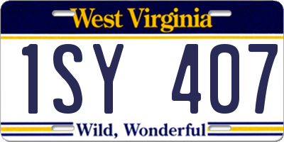 WV license plate 1SY407