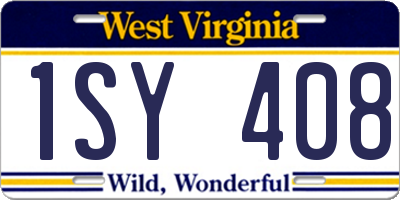WV license plate 1SY408