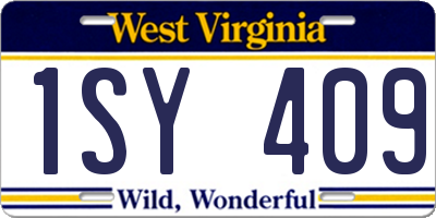 WV license plate 1SY409