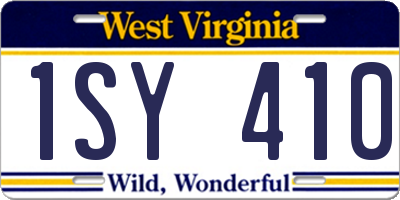 WV license plate 1SY410