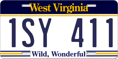 WV license plate 1SY411