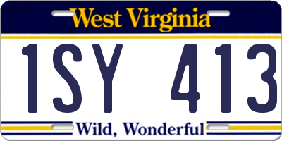WV license plate 1SY413
