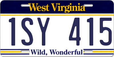 WV license plate 1SY415
