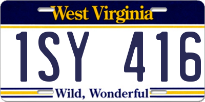 WV license plate 1SY416