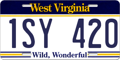 WV license plate 1SY420