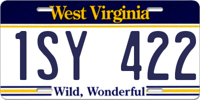 WV license plate 1SY422
