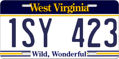 WV license plate 1SY423