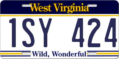 WV license plate 1SY424