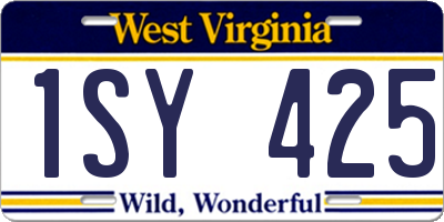 WV license plate 1SY425