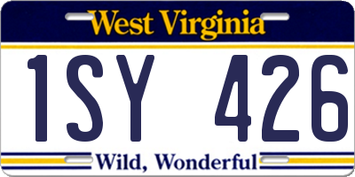 WV license plate 1SY426