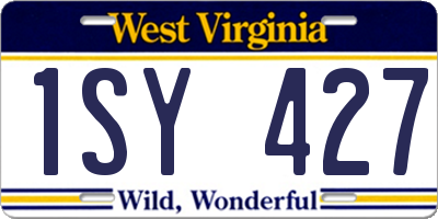 WV license plate 1SY427
