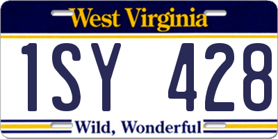WV license plate 1SY428