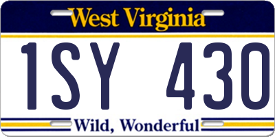 WV license plate 1SY430