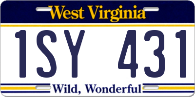 WV license plate 1SY431
