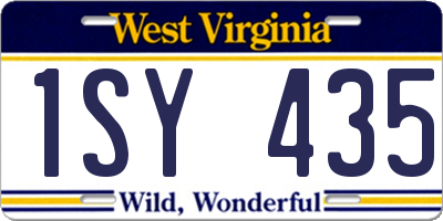 WV license plate 1SY435