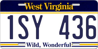WV license plate 1SY436