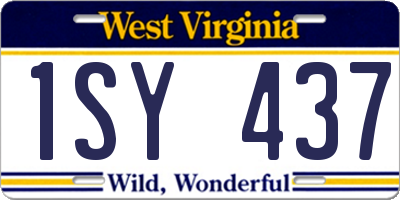 WV license plate 1SY437