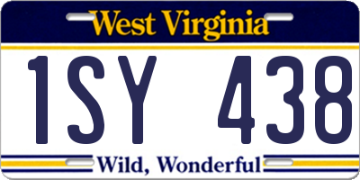 WV license plate 1SY438