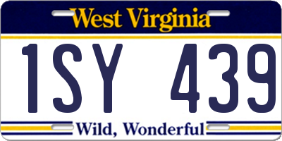 WV license plate 1SY439