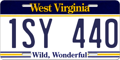 WV license plate 1SY440