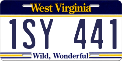 WV license plate 1SY441