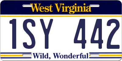 WV license plate 1SY442