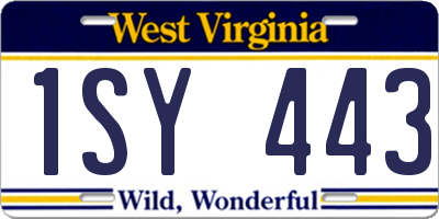 WV license plate 1SY443