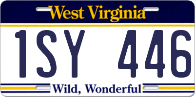 WV license plate 1SY446
