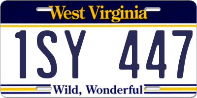 WV license plate 1SY447