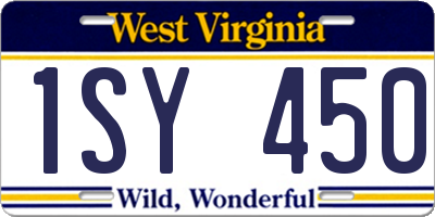 WV license plate 1SY450