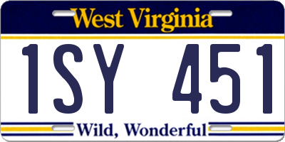 WV license plate 1SY451