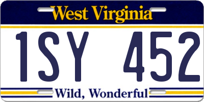 WV license plate 1SY452