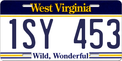WV license plate 1SY453