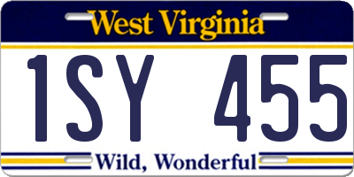 WV license plate 1SY455