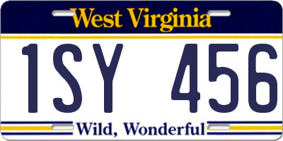 WV license plate 1SY456