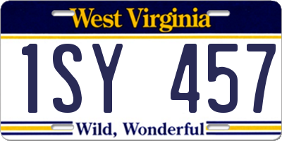 WV license plate 1SY457