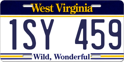 WV license plate 1SY459