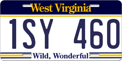 WV license plate 1SY460