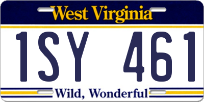 WV license plate 1SY461