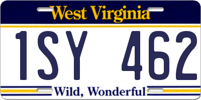 WV license plate 1SY462