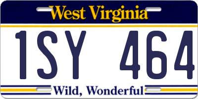 WV license plate 1SY464