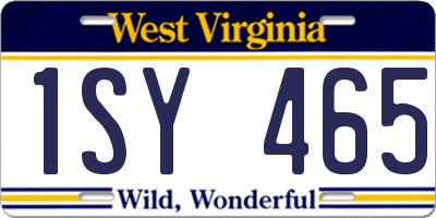 WV license plate 1SY465
