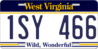 WV license plate 1SY466