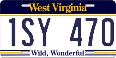 WV license plate 1SY470