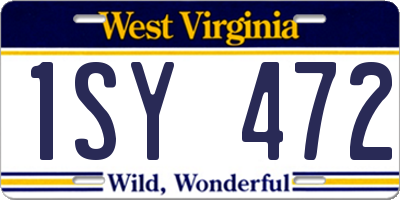 WV license plate 1SY472