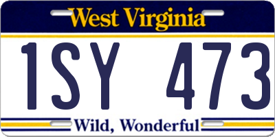 WV license plate 1SY473