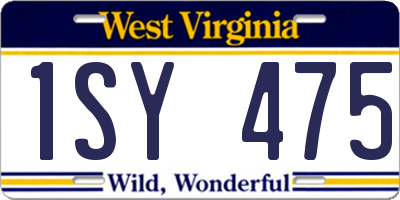 WV license plate 1SY475