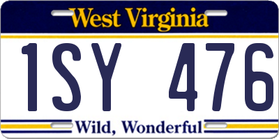 WV license plate 1SY476