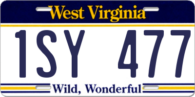 WV license plate 1SY477