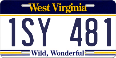 WV license plate 1SY481